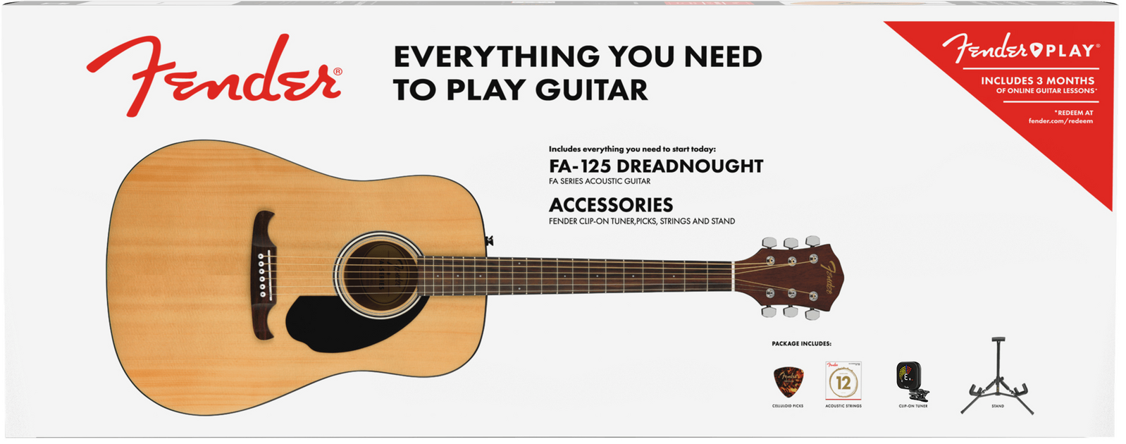 Fender FA-125 Dreadnought Acoustic Pack Natural