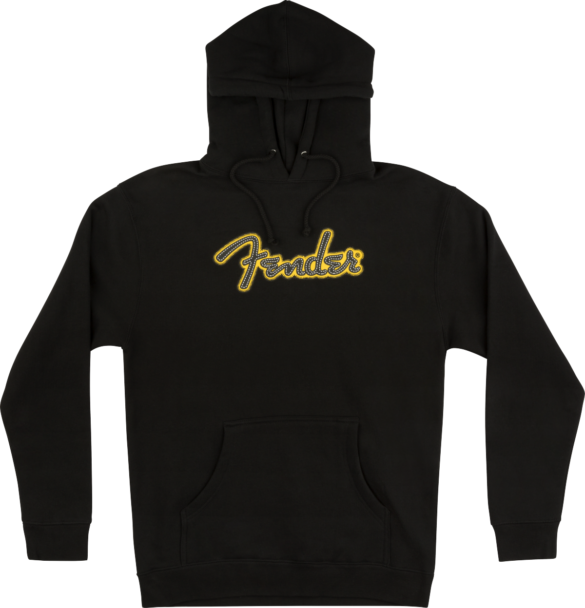 Fender Yellow Stitch Logo Hoodie Black