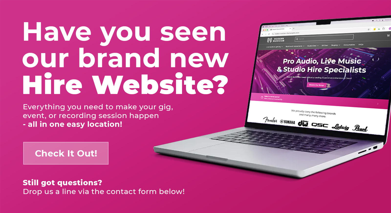 Modern Musician Hire Department - New Website Now Live!