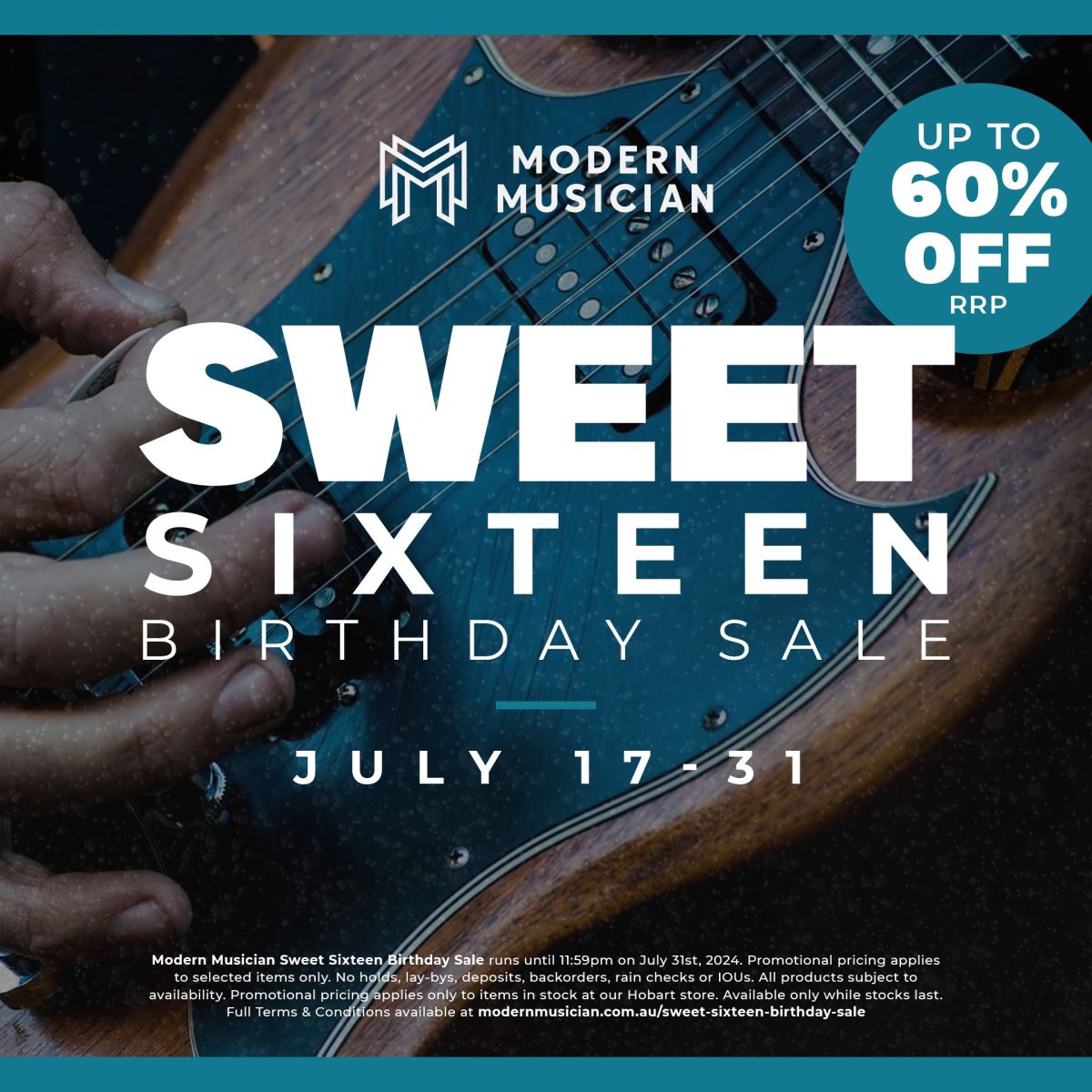 Modern Musician Sweet Sixteen Birthday Sale