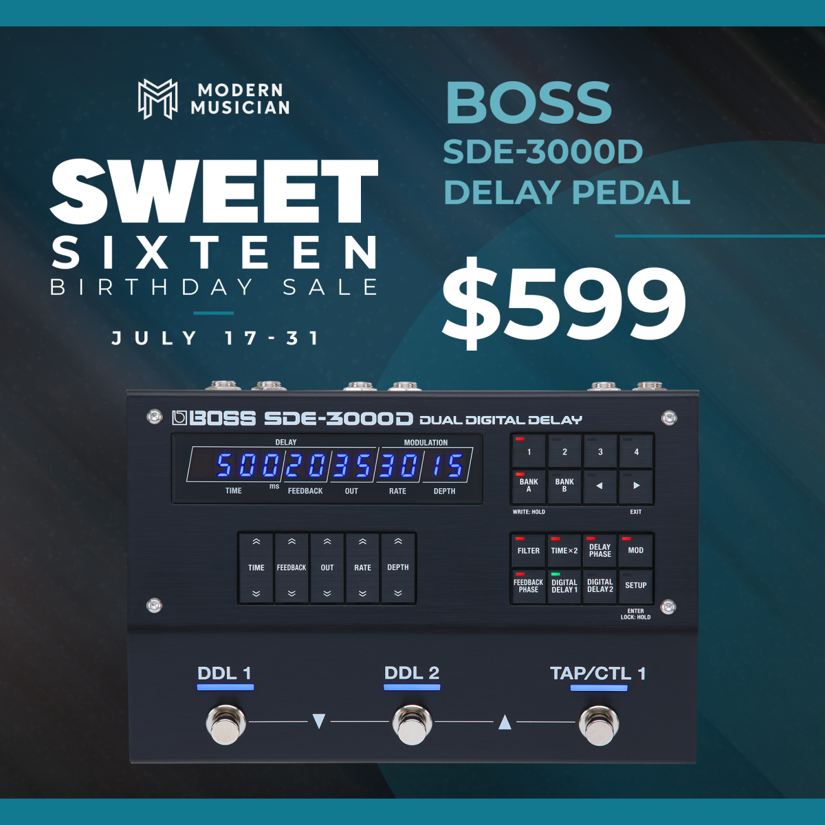 Boss SDE-3000D Delay Pedal