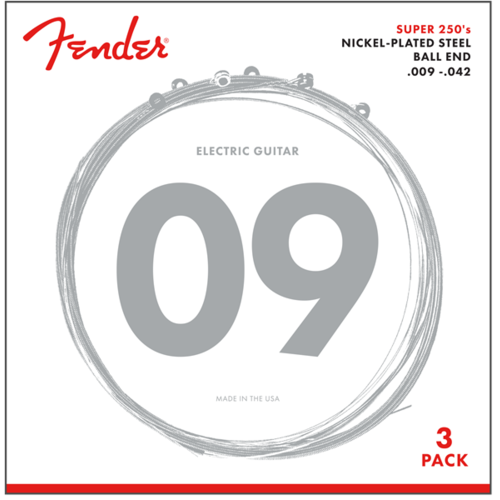 Fender Super 250L .009-.042 Strings  3-Pack