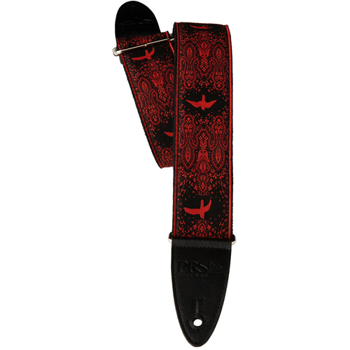 PRS 2" Custom Jacquard Birds Fleur Guitar Strap - Red